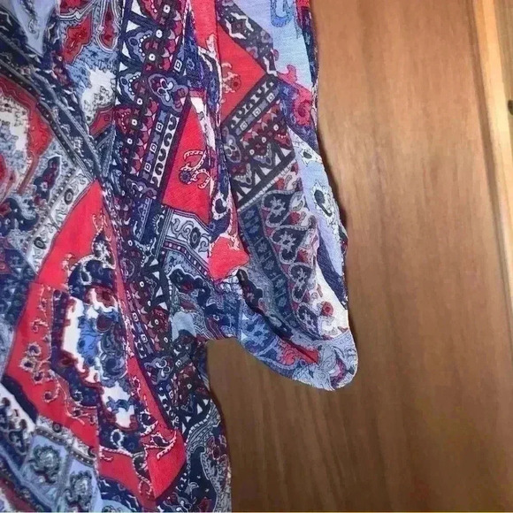 CB Established 1962 Blouse Tunic Top 1X Womans Plus Blue Short Sleeves - Picture 7 of 12